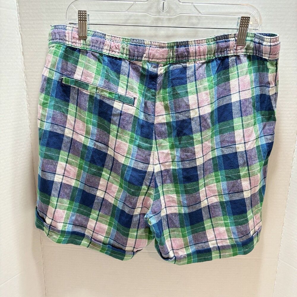 Purple And More Women’s Plaid Linen Shirts Size Large Coastal Relaxed Preppy - Picture 3 of 8
